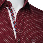 ZinoVizo // Charre Modern Slim Fit Button Up Shirts // Burgundy + White (XL)