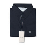 ZinoVizo // Sames Modern Slim Fit Button Up Shirts // Navy + White (XL)