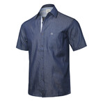 ZinoVizo // Bourges Modern Slim Fit Button Up Shirts // Denim Blue (S)