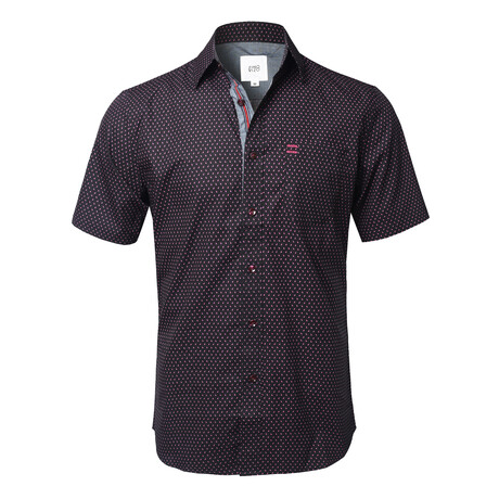 ZinoVizo // Elizondo Modern Slim Fit Button Up Shirts // Black + Rose (S)