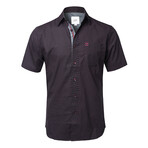 ZinoVizo // Elizondo Modern Slim Fit Button Up Shirts // Black + Rose (XL)