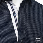 ZinoVizo // Sames Modern Slim Fit Button Up Shirts // Navy + White (S)