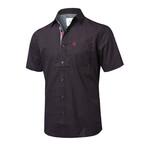 ZinoVizo // Elizondo Modern Slim Fit Button Up Shirts // Black + Rose (M)