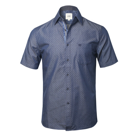 ZinoVizo // Royan Modern Slim Fit Button Up Shirts // Denim Blue (L)