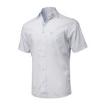 ZinoVizo // Abos Modern Slim Fit Button Up Shirts // White + Blue (M)