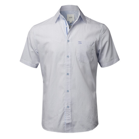 ZinoVizo // Abos Modern Slim Fit Button Up Shirts // White + Blue (L)