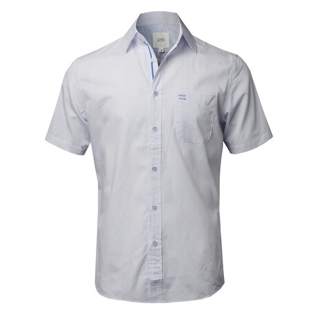 ZinoVizo // Abos Modern Slim Fit Button Up Shirts // White + Blue (S)