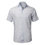 ZinoVizo // Abos Modern Slim Fit Button Up Shirts // White + Blue (2XL)