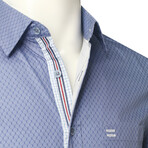 ZinoVizo // La Courtine Modern Slim Fit Button Up Shirts // Dark Blue (S)