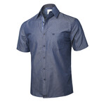 ZinoVizo // Royan Modern Slim Fit Button Up Shirts // Denim Blue (2XL)