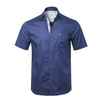 ZinoVizo // Nyon Modern Slim Fit Button Up Shirts // Navy + Blue (2XL)