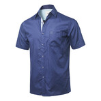 ZinoVizo // Nyon Modern Slim Fit Button Up Shirts // Navy + Blue (M)