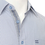 ZinoVizo // Melle Modern Slim Fit Button Up Shirts // Navy + White (M)