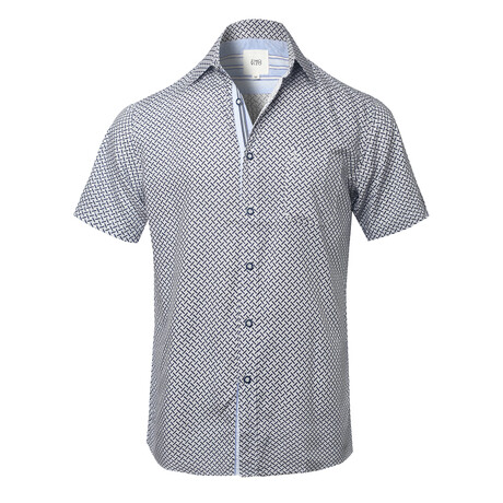 ZinoVizo // Martel Modern Slim Fit Button Up Shirts // White + Navy (S)