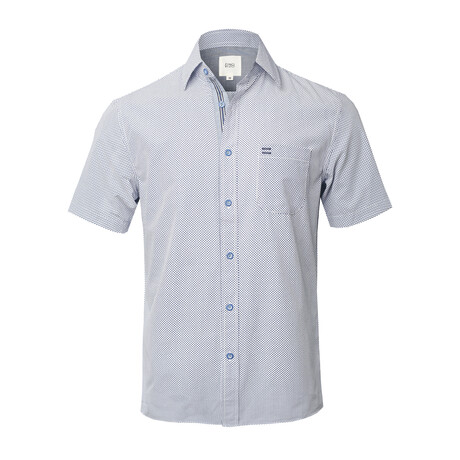 ZinoVizo // Melle Modern Slim Fit Button Up Shirts // Navy + White (S)