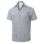 ZinoVizo // Martel Modern Slim Fit Button Up Shirts // White + Navy (M)