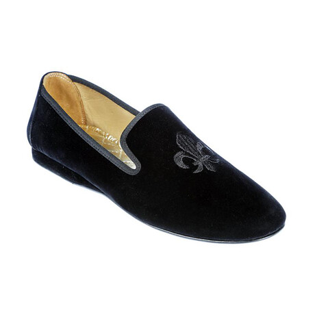 Velvet Crested Men's House Shoe // Black (Euro: 40)