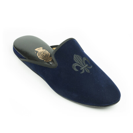 Velvet Crested Men's House Shoe // Navy Blue (Euro: 40)