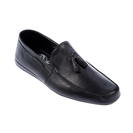 Leather Men's Tasseled Loafer // Black (Euro: 40)