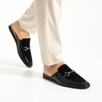 Suede + Leather Horse Bit Buckle Men's Mule // Black (Euro: 45)