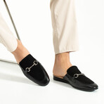 Suede + Leather Horse Bit Buckle Men's Mule // Black (Euro: 45)