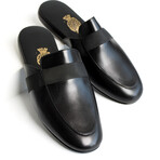 Leather Banded Men's Mule // Black (Euro: 45)