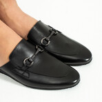 Leather Horse Bit Buckle Men's Mule // Black (Euro: 41)