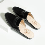 Suede + Leather Men's Mule // Black (Euro: 44)