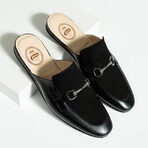 Suede + Leather Horse Bit Buckle Men's Mule // Black (Euro: 45)