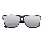 Delos Polarized Sunglasses // Black Frame + Silver Lens