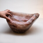 Large Genuine Polished Strawberry Quartz Bowl // 61 lbs