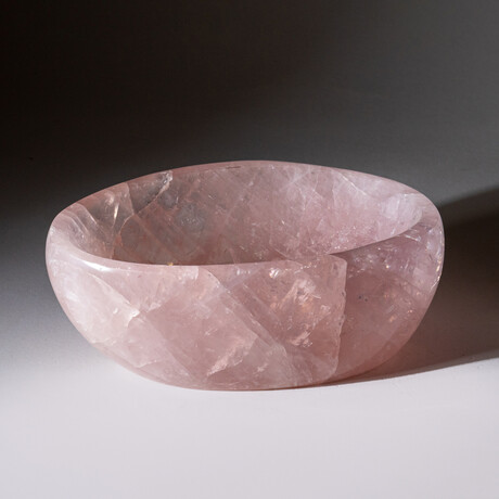 Genuine Polished Rose Quartz Bowl // 6 lbs