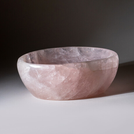 Genuine Polished Rose Quartz Bowl // 7.5 lbs
