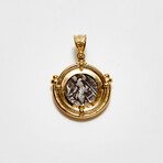 Philip III of Macedon // Ancient Silver Coin in Gold Plated Pendant