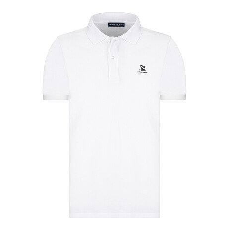 Solid Short Sleeve Polo Shirt // White (S)