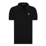 Solid Short Sleeve Polo Shirt // Black (XL)