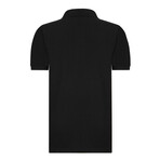 Solid Short Sleeve Polo Shirt // Black (XL)