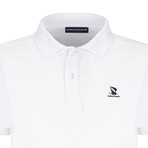 Solid Short Sleeve Polo Shirt // White (S)