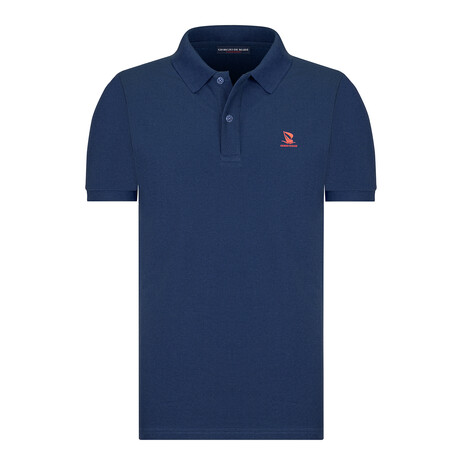 Solid Short Sleeve Polo Shirt // Navy (S)