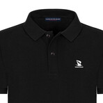 Solid Short Sleeve Polo Shirt // Black (XL)