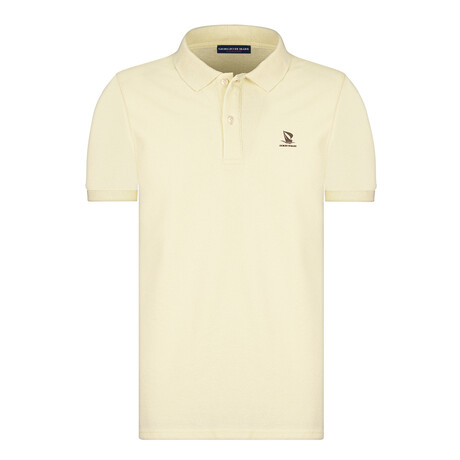 Solid Short Sleeve Polo Shirt // Ecru (S)