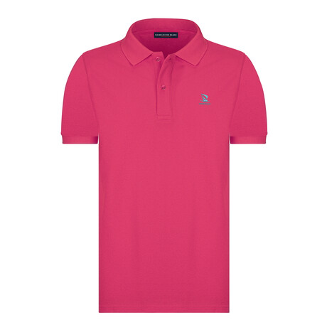 Solid Short Sleeve Polo Shirt // Magenta (S)