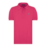 Solid Short Sleeve Polo Shirt // Magenta (3XL)