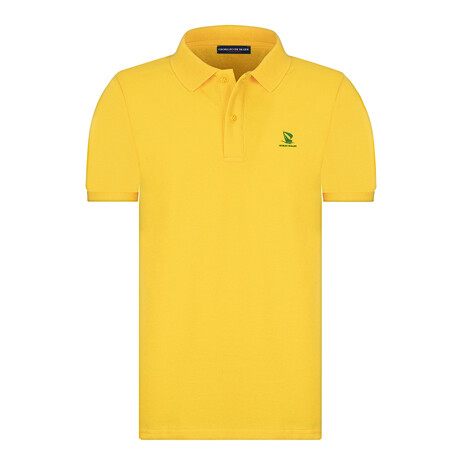 Solid Short Sleeve Polo Shirt // Yellow (S)