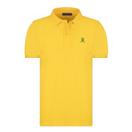 Solid Short Sleeve Polo Shirt // Yellow (XL)