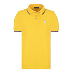 Striped Collar Short Sleeve Polo Shirt // Yellow (L)