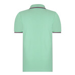 Striped Collar Short Sleeve Polo Shirt // Mint (2XL)