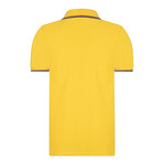 Striped Collar Short Sleeve Polo Shirt // Yellow (L)