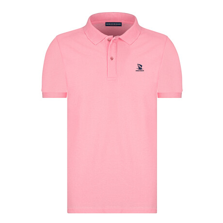 Solid Short Sleeve Polo Shirt // Pink (S)