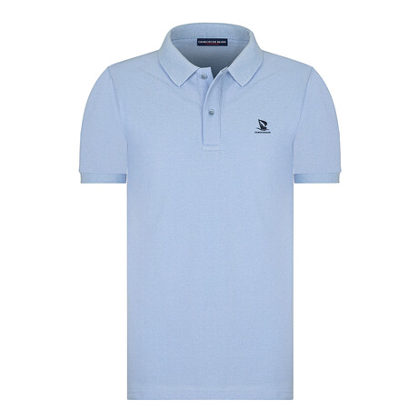 Solid Short Sleeve Polo Shirt // Blue (S)